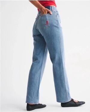 Abercrombie 90s Relaxed High Rise Jeans Western Cowboy Boot Light Wash Size 28